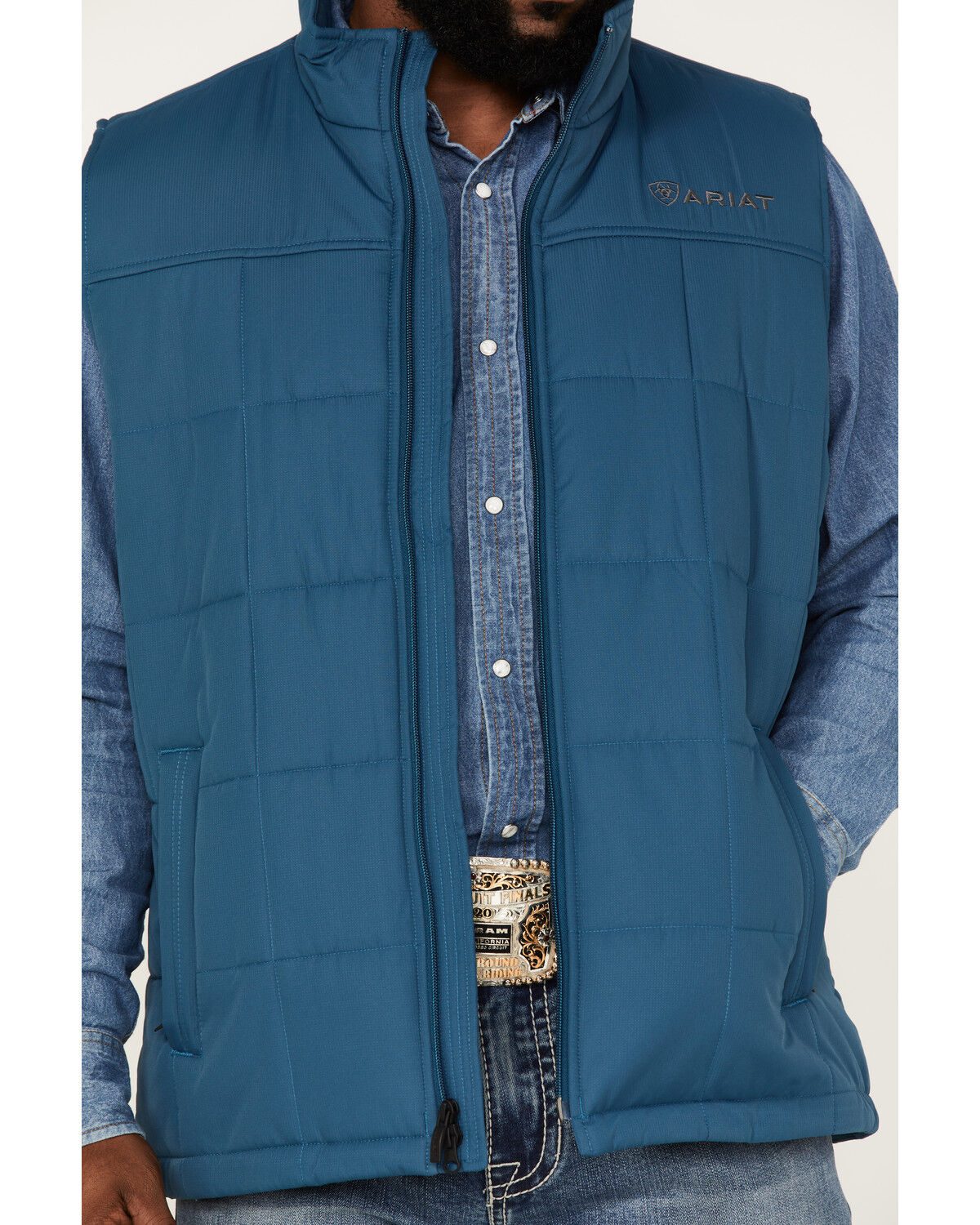 Image #3 - Ariat Men's Crius Concealed Carry Insulated Vest - Tall, Blue, hi-res