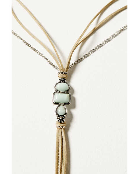 Image #2 - Shyanne Women's Luna Bella Turquoise Tassel Necklace , Silver, hi-res
