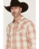 Image #2 - Cody James Men's Legend Dobby Plaid Print Long Sleeve Snap Western Shirt, Red, hi-res