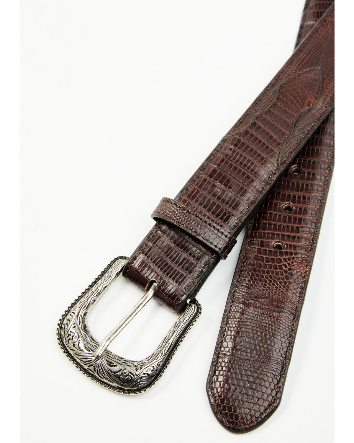Image #2 - Cody James Men's Exotic Lizard Belt, Black Cherry, hi-res