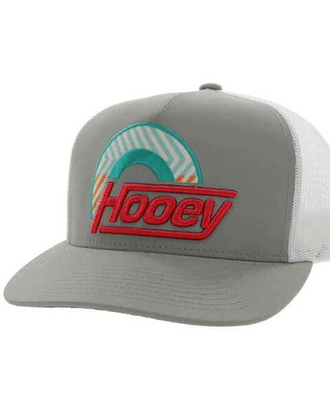 Hooey Men's Suds Logo Embroidered Mesh Back Trucker Cap, Grey, hi-res