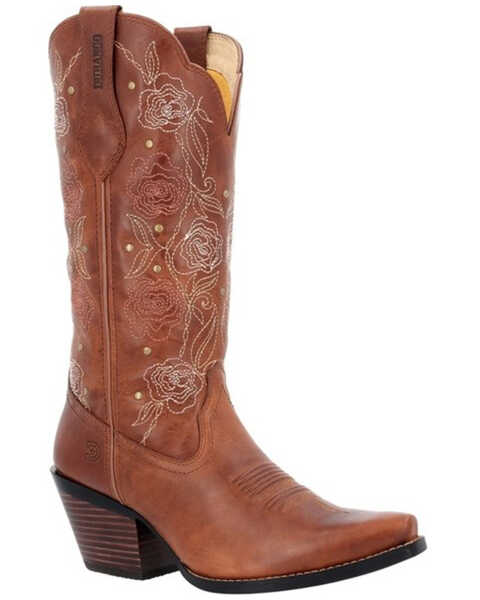 Image #1 - Durango Women's Crush Rosewood Western Boots - Snip Toe, Red, hi-res