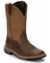 Image #1 - Justin Men's Boot Barn Exclusive Carbide Western Work Boots - Soft Toe, Brown, hi-res