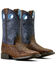 Image #4 - Ariat Boys' Knox Crocodile Print Western Print Western Boots - Broad Square Toe, Navy, hi-res