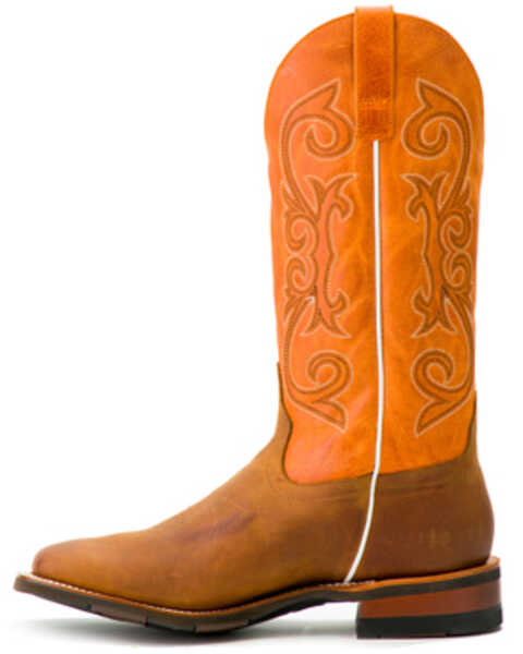 Image #2 - Horse Power Men's Barking Iron Western Boots - Broad Square Toe, Brown, hi-res