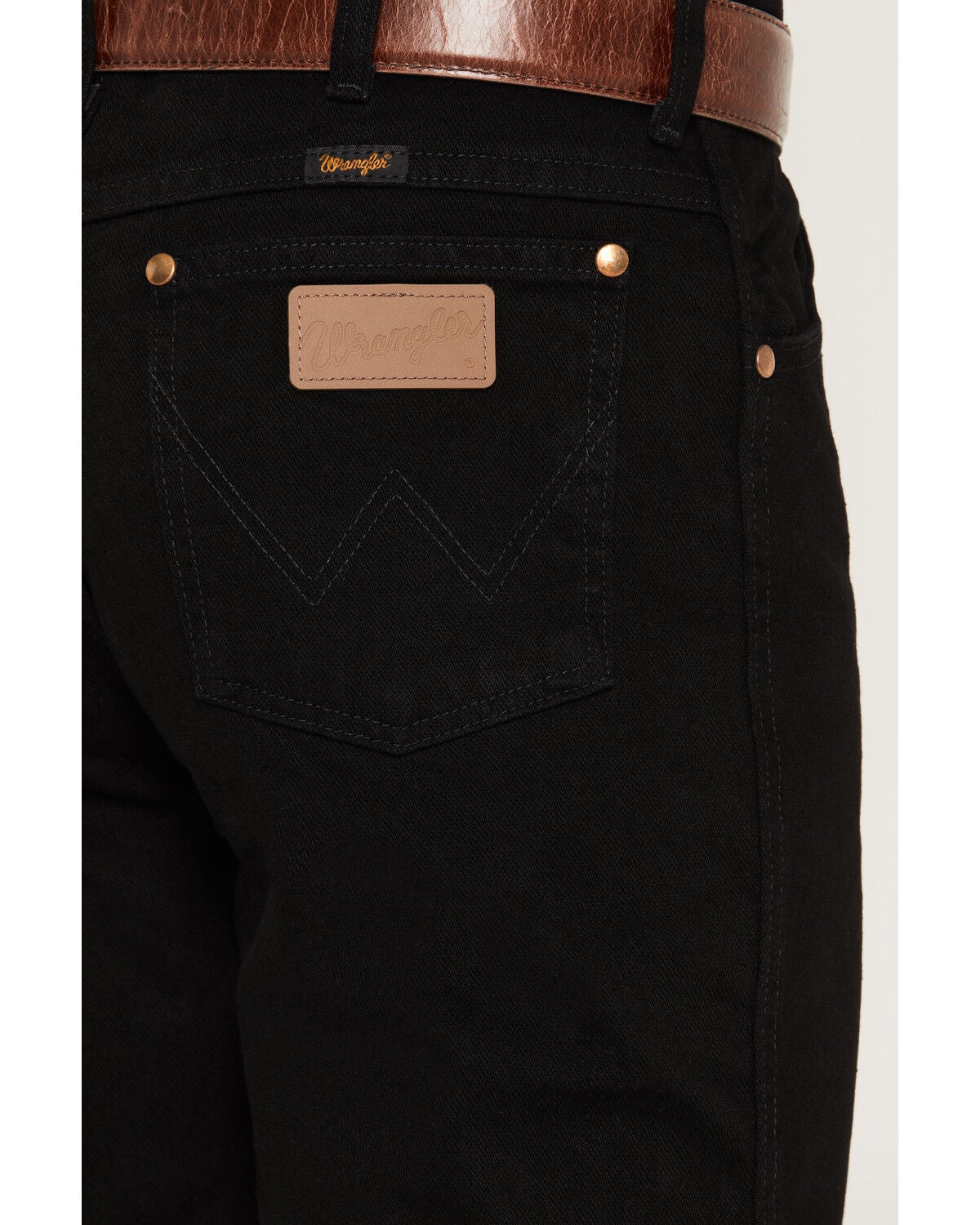 Image #4 - Wrangler Men's 936 High Rise Prewashed Cowboy Cut Slim Straight Jeans, Shadow Black, hi-res