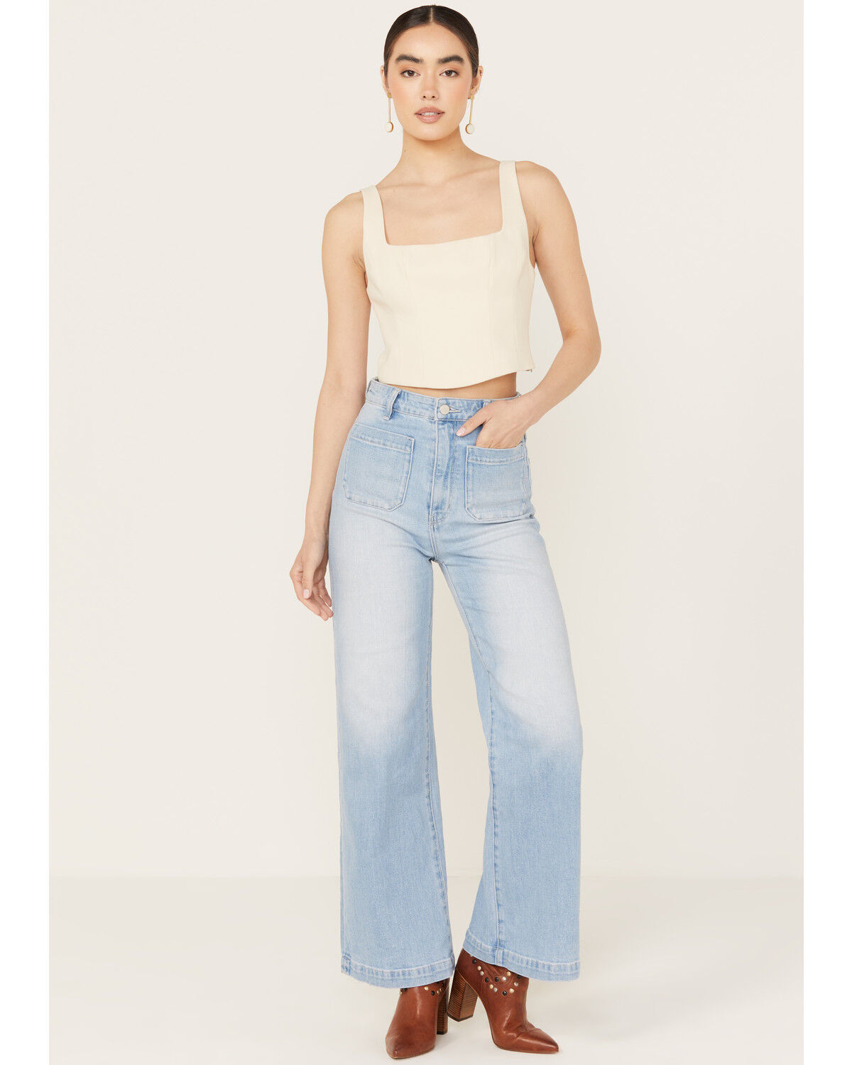 Image #1 - Rolla's Women's Light Wash High Rise Sailor Jeans, Light Blue, hi-res