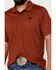 Image #3 - RANK 45® Men's Laredo Short Sleeve Polo Shirt , Dark Orange, hi-res