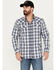 Image #1 - Moonshine Spirit Men's Rattler Plaid Print Long Sleeve Western Snap Shirt, Navy, hi-res