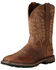 Ariat Men's Groundbreaker Western Work Boots - Soft Toe, Brown, hi-res