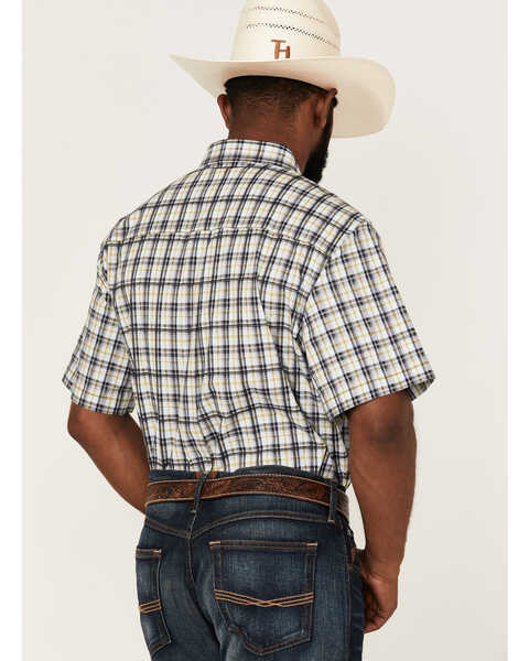 Image #4 - RANK 45® Men's Sponsor Plaid Print Short Sleeve Button-Down Western Shirt , Multi, hi-res
