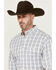 Image #2 - George Strait By Wrangler Men's Plaid Print Long Sleeve Button-Down Stretch Shirt , White, hi-res
