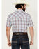 Image #4 - Ely Walker Men's Plaid Print Short Sleeve Pearl Snap Western Shirt - Big , White, hi-res