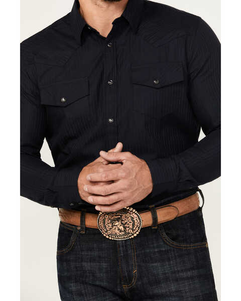 Image #3 - Gibson Trading Co Men's Southside Long Sleeve Snap Western Shirt, Navy, hi-res
