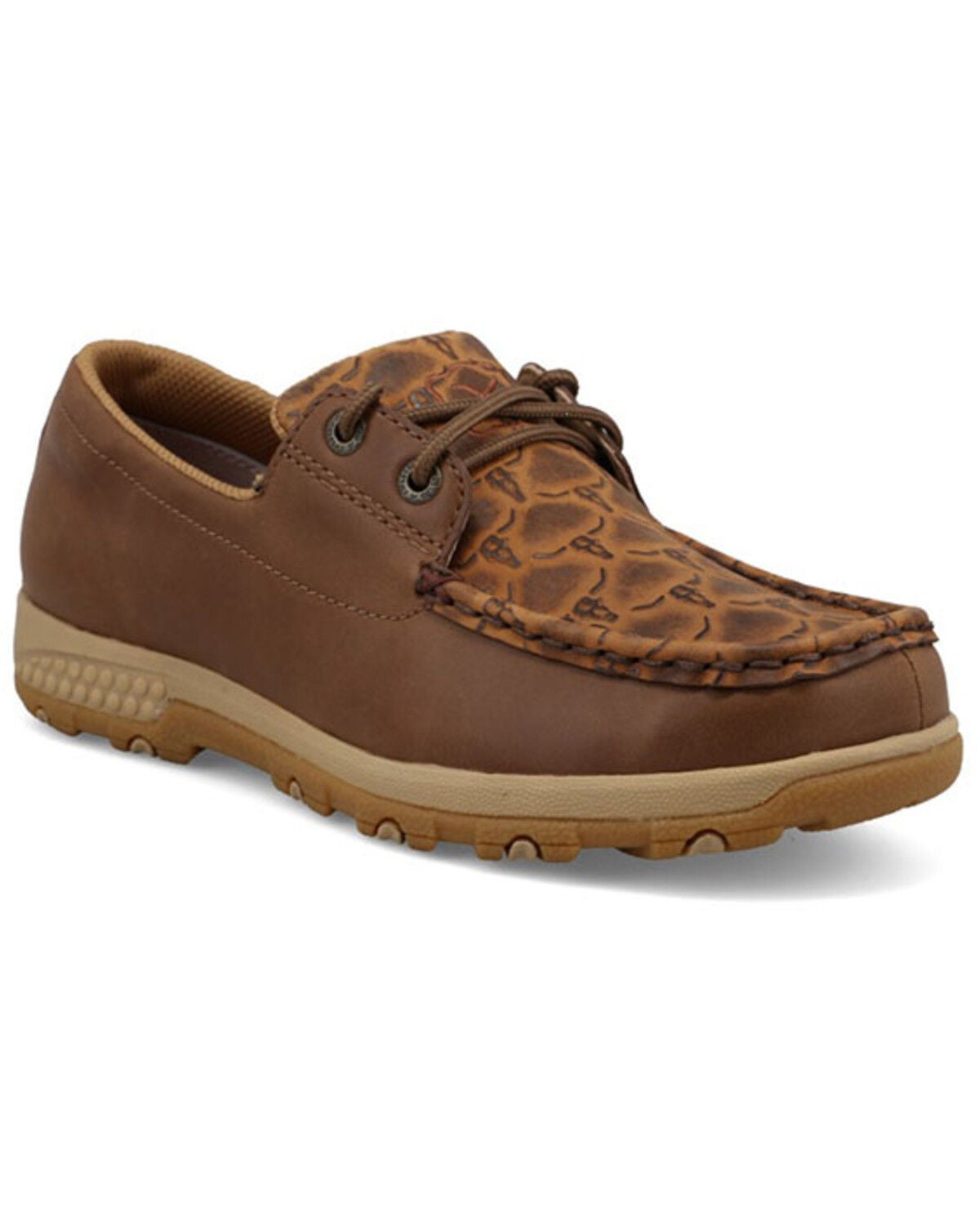 Twisted X Women's Boat Shoe Driving Mocs, Brown, hi-res