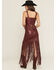 Image #6 - Idyllwind Women's Payson Faux Leather Fringe Maxi Skirt, Cherry, hi-res