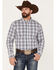 Image #1 - Cody James Men's Tonight Small Plaid Print Button-Down Western Shirt , White, hi-res