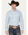 George Strait by Wrangler Men's Paisley Print Long Sleeve Button-Down Western Shirt, Blue, hi-res