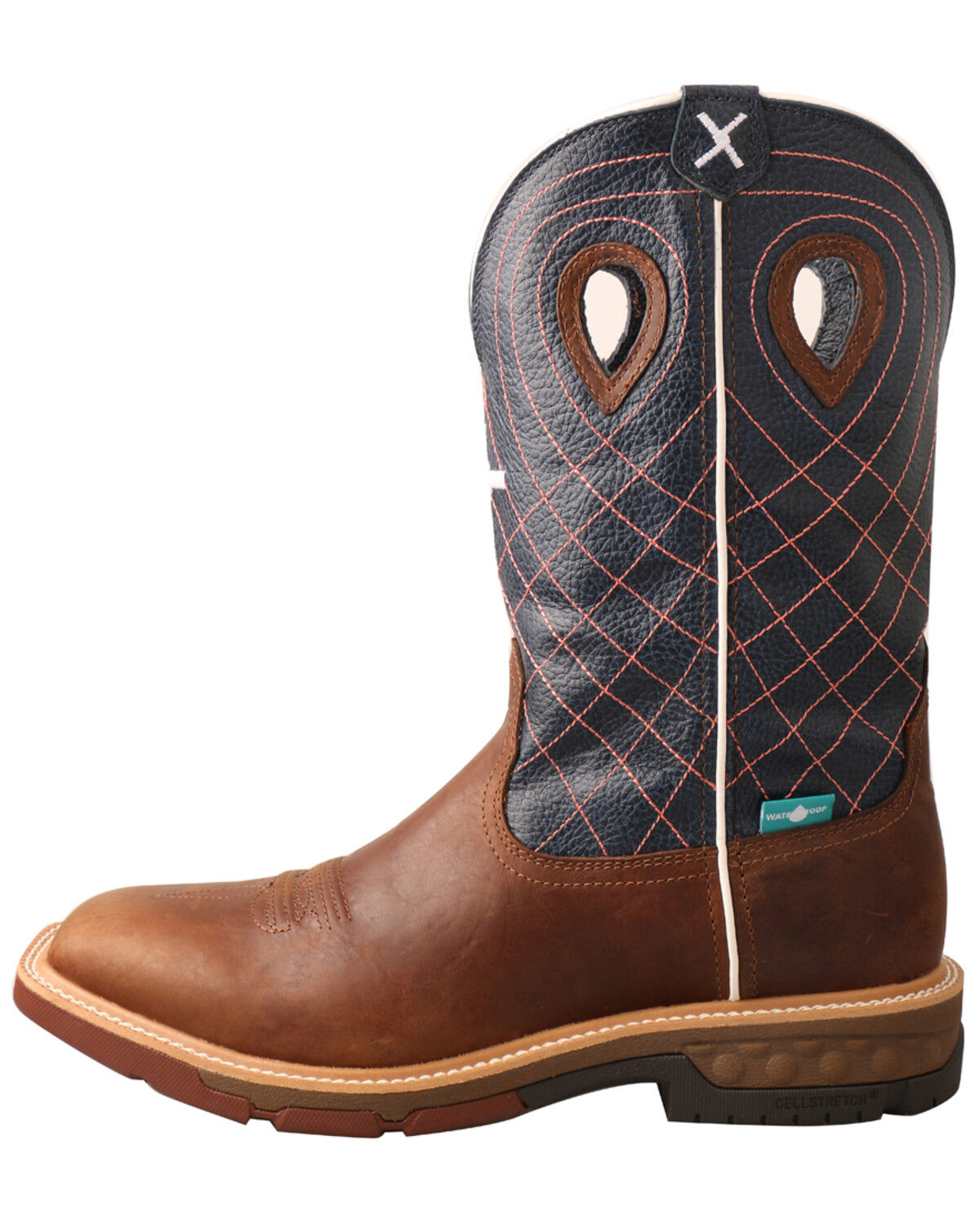 Image #3 - Twisted X Men's Waterproof CellStretch Western Work Boots - Soft Toe, Brown, hi-res