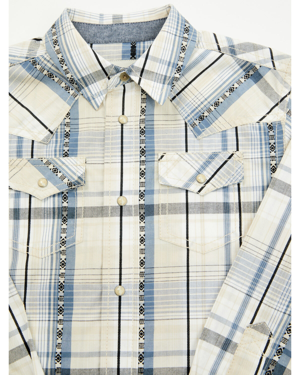 Image #2 - Cody James Toddler Boys' Western Wind Plaid Print Long Sleeve Snap Western Shirt, Cream, hi-res