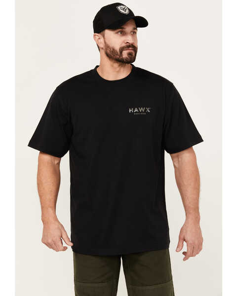 Image #1 - Hawx Men's Camo Logo Short Sleeve Graphic Work T-Shirt , Black, hi-res