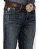 Cinch Men's Ian Dark Stonewash Stretch Slim Bootcut Jeans , Indigo, hi-res