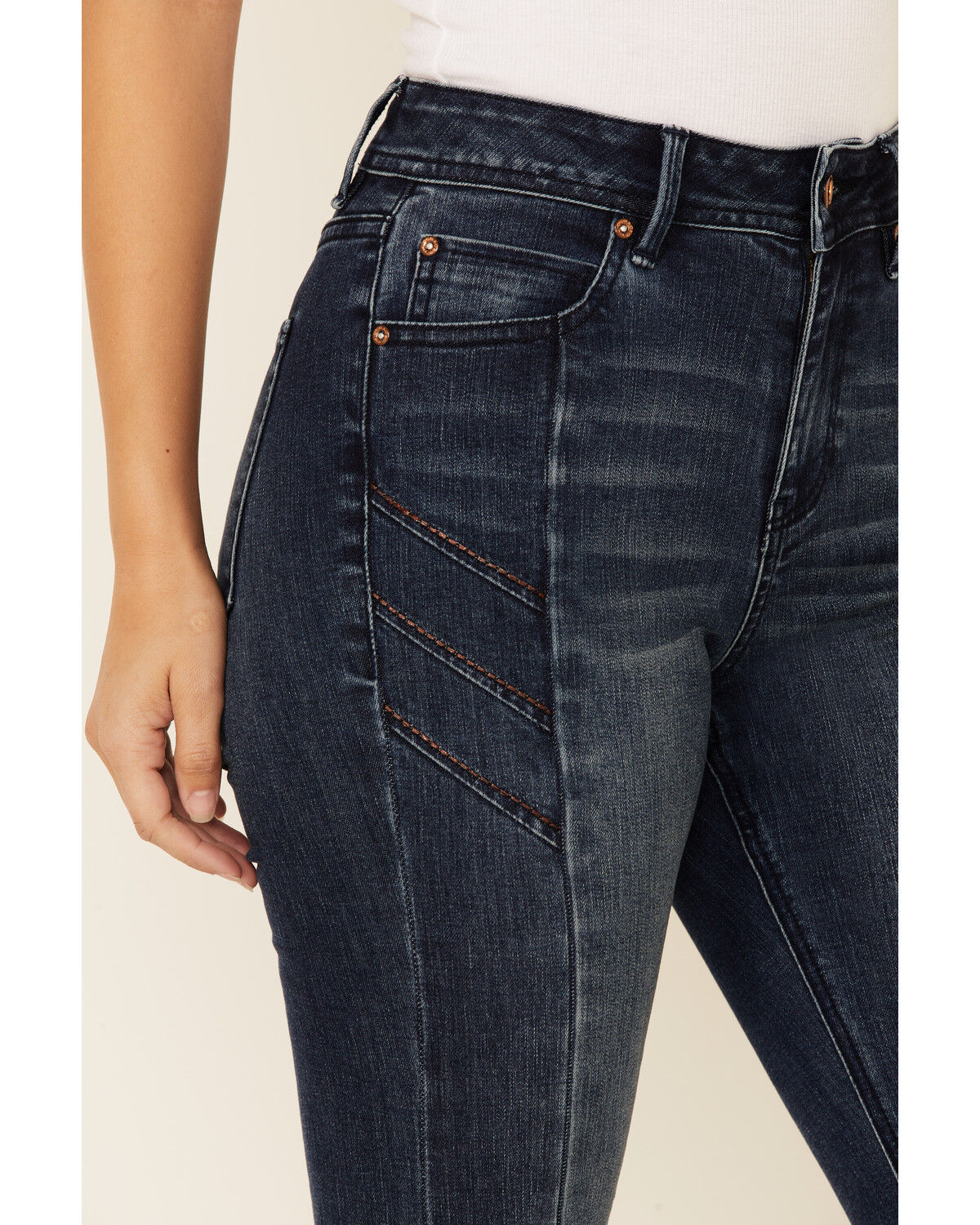 Image #2 - Grace in LA Women's Pleated Super Flare Leg Jeans, , hi-res