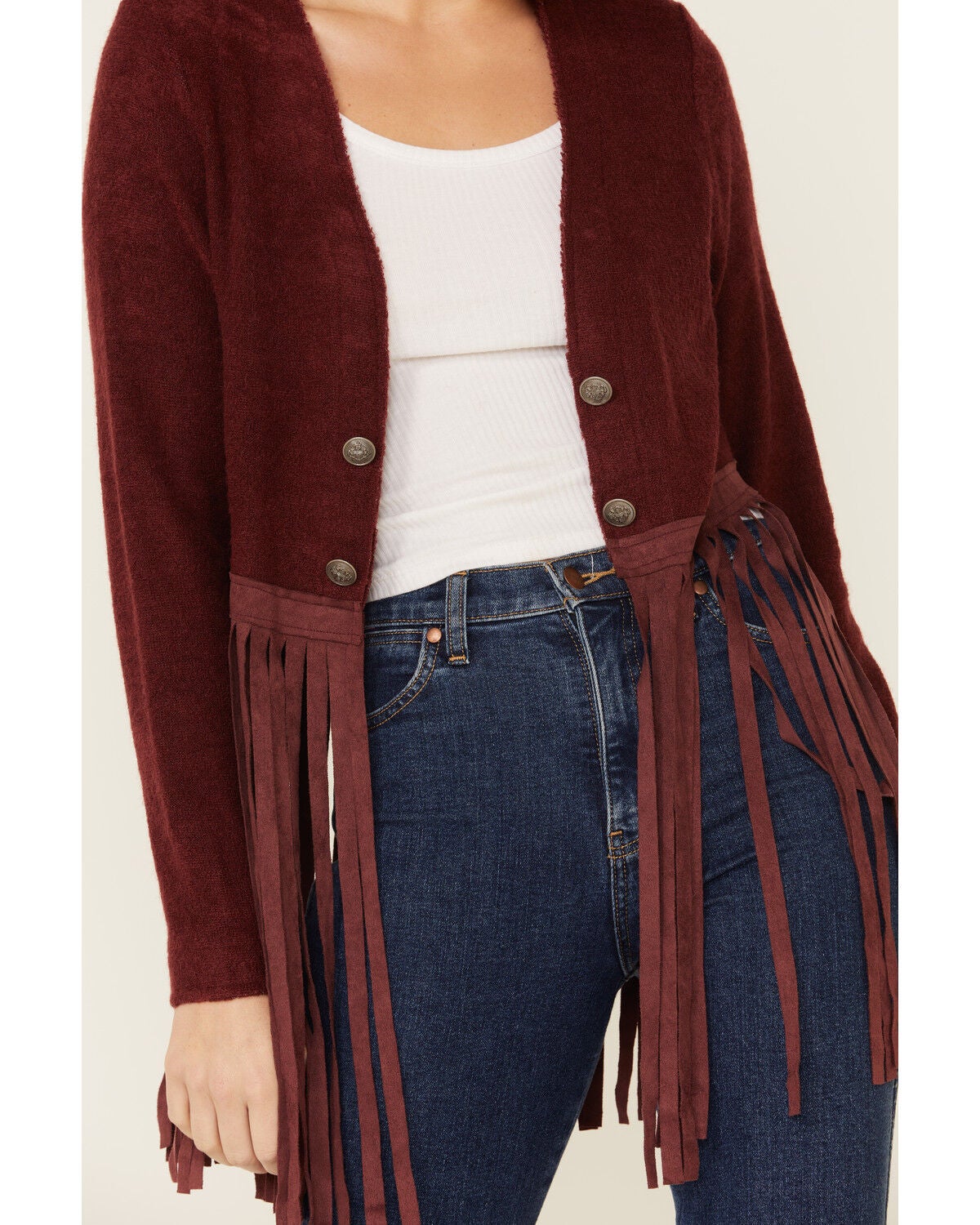 burgundy faux suede jacket