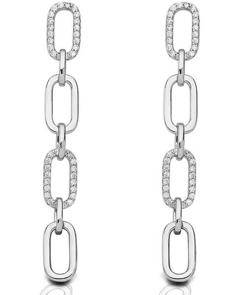 Kelly Herd Women's Silver Four-Link Paperclip Earrings, No Color, hi-res