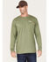 Wrangler Men's FR Skull Logo Graphic Long Sleeve T-Shirt, Olive, hi-res