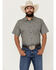 Image #1 - Gibson Trading Co Men's Good Time Geo Print Button-Down Short Sleeve Western Shirt, Grey, hi-res