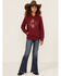 Ariat Girls' R.E.A.L. Beartooth Logo Graphic Hoodie, Burgundy, hi-res