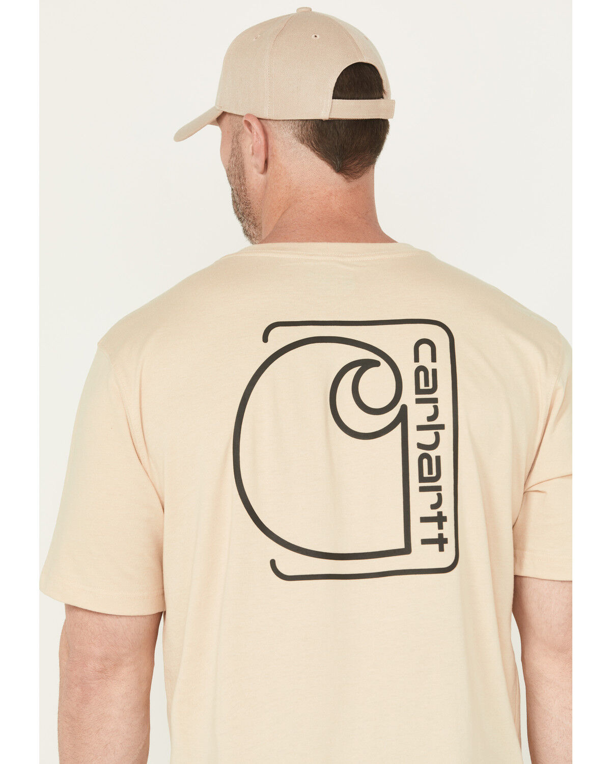 Image #4 - Carhartt Men's Relaxed Fit Lightweight C Graphic Short Sleeve Pocket Shirt, Cream, hi-res
