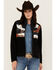 Image #1 - Hooey Women's Landscape Print Tech Fleece Jacket, Black, hi-res