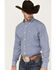 Image #2 - Ariat Men's Wrinkle Free Ellison Fitted Long Sleeve Button Down Western Shirt, Navy, hi-res