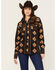 Image #1 - Cinch Women's Southwestern Print Polar Fleece Shacket, Black, hi-res