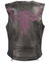 Image #2 - Milwaukee Leather Women's Phoenix Stud Embroidered Snap Front Vest - 5X, Black/purple, hi-res