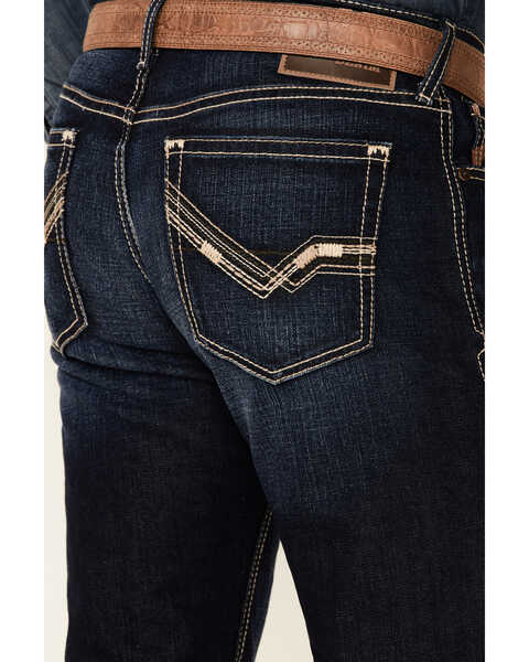Image #4 - Ariat Men's M7 Wyland Dark Wash Stretch Slim Straight Jeans , Blue, hi-res