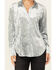 Image #3 - Mystree Women's Velour Long Sleeve Button Down Top, Blue, hi-res