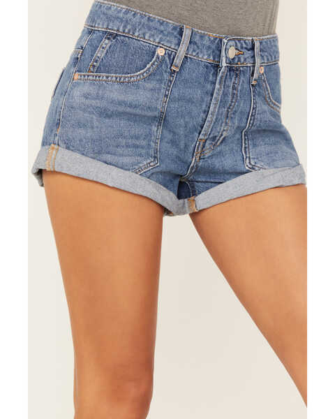 Image #2 - Free People Women's Light Wash Beginners Luck Slouch Shorts, Medium Wash, hi-res