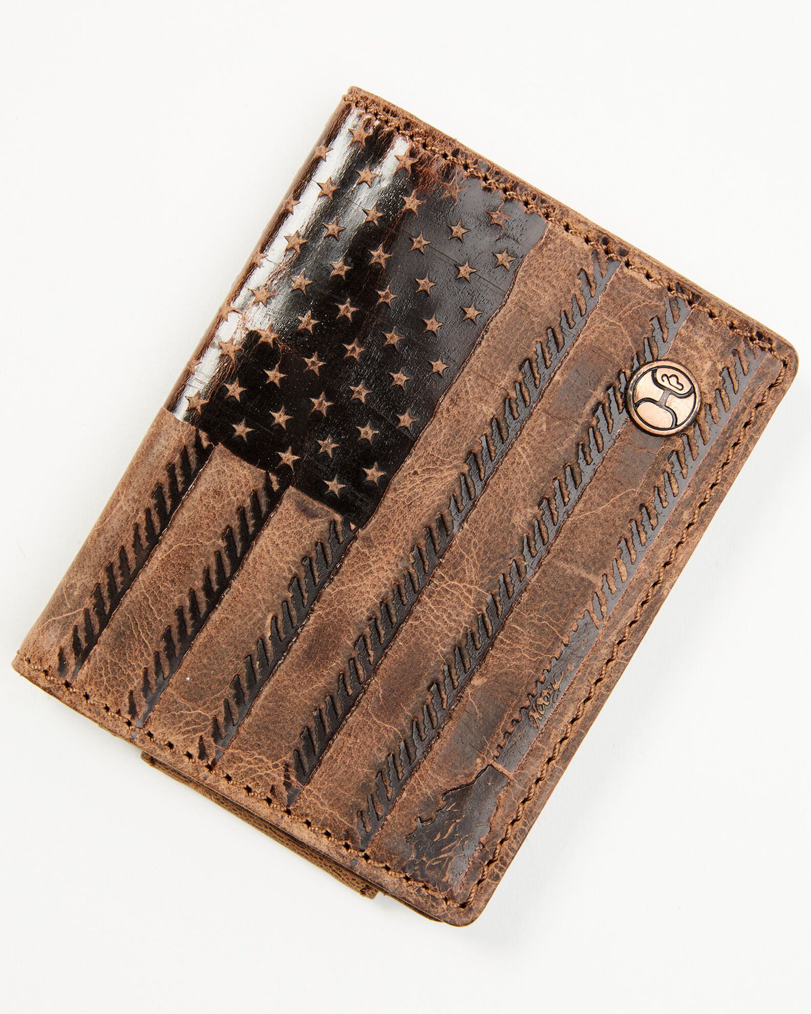 Product Name Hooey Men's Brown Liberty Rope Embossed BiFold Money