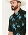 Image #2 - Panhandle Men's Tropical Print Short Sleeve Western Snap Shirt, Black, hi-res
