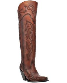 Dan Post Women's Seductress Western Boots - Snip Toe, Brown, hi-res