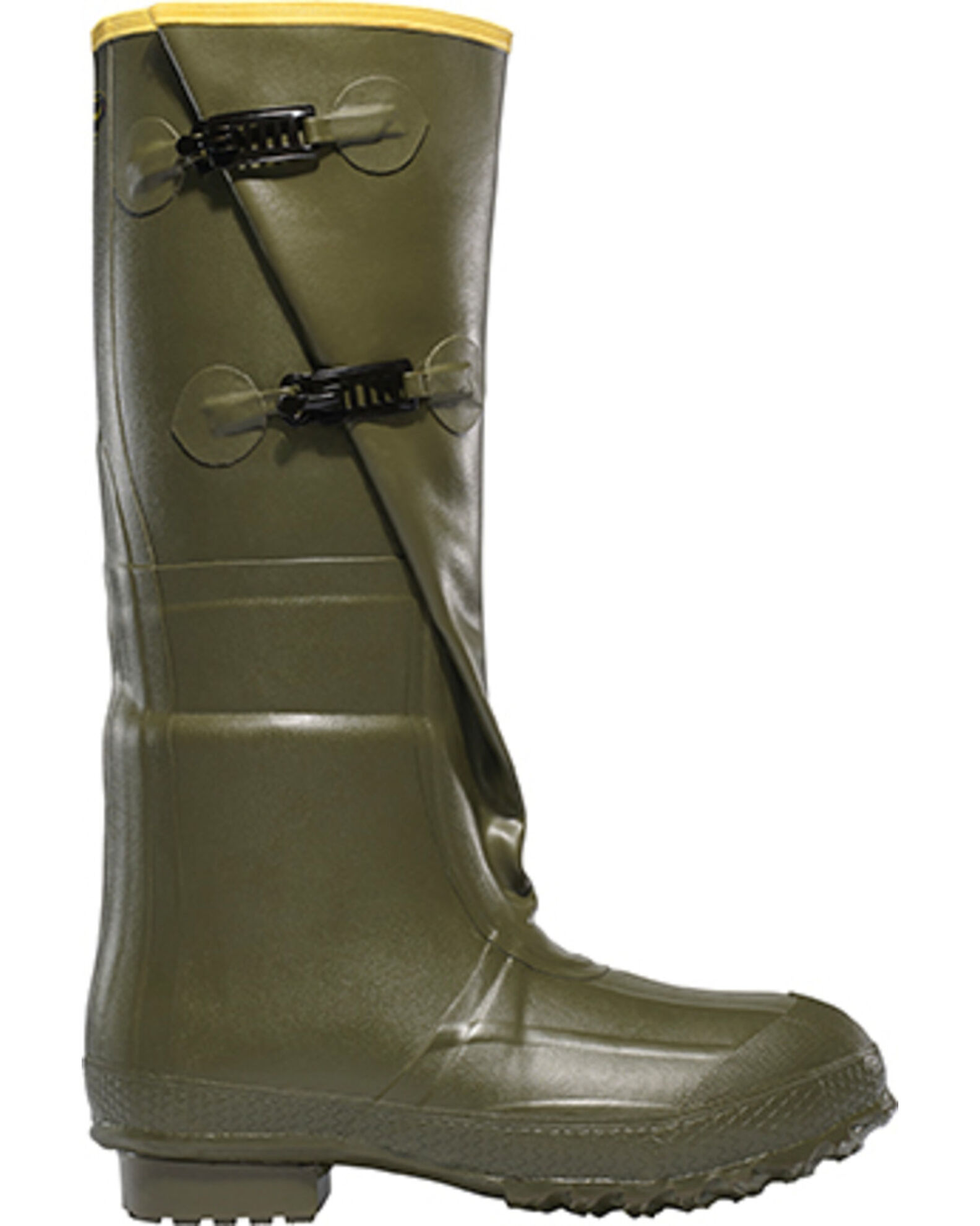 Image #1 - LaCrosse Men's Insulated 2-Buckle 18" Hunting Boots - Round Toe, Green, hi-res