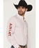 Image #2 - Ariat Men's Team Donovan Feather Print Long Sleeve Button-Down Western Shirt, White, hi-res