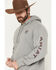 Image #2 - Ariat Men's Logo Graphic Hooded Sweatshirt, Grey, hi-res