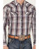Image #3 - Moonshine Spirit Men's Back Stage Plaid Print Long Sleeve Snap Western Shirt, Purple, hi-res