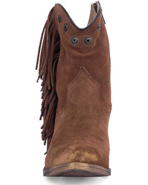 Image #3 - Circle G Women's Studded Suede Fringe Ankle Boots - Round Toe , Brown, hi-res