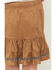 Image #4 - Shyanne Girls' Faux Suede Tiered Skirt, Coffee, hi-res