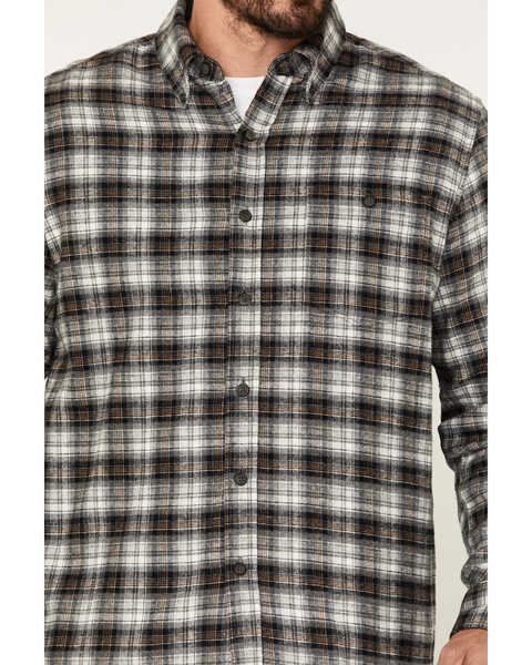 Image #3 - North River Men's Small Plaid Print Long Sleeve Button-Down Flannel Shirt, Charcoal, hi-res